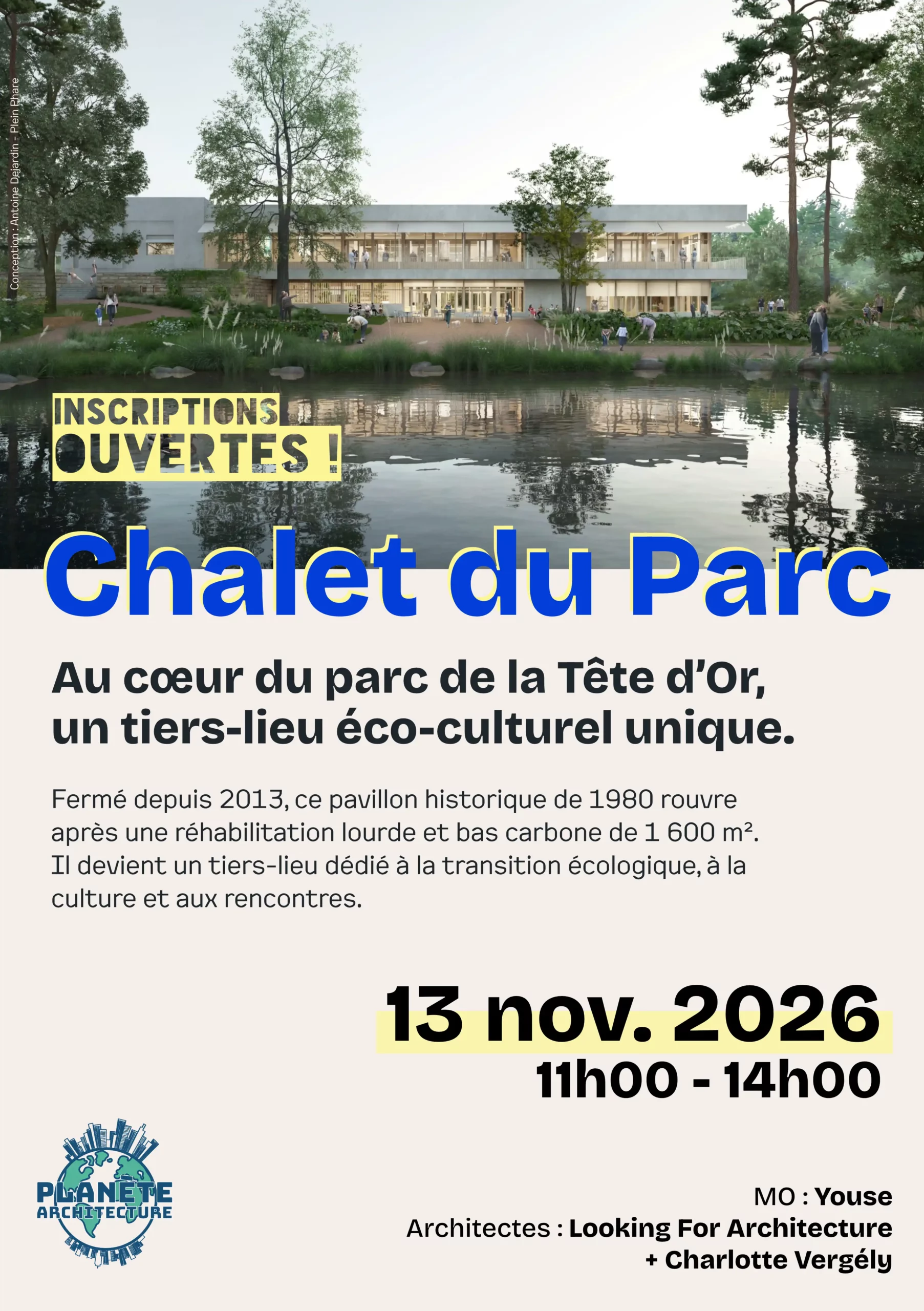 SAVE THE DATE / Chalet du Parc / Lyon / 13.11.26